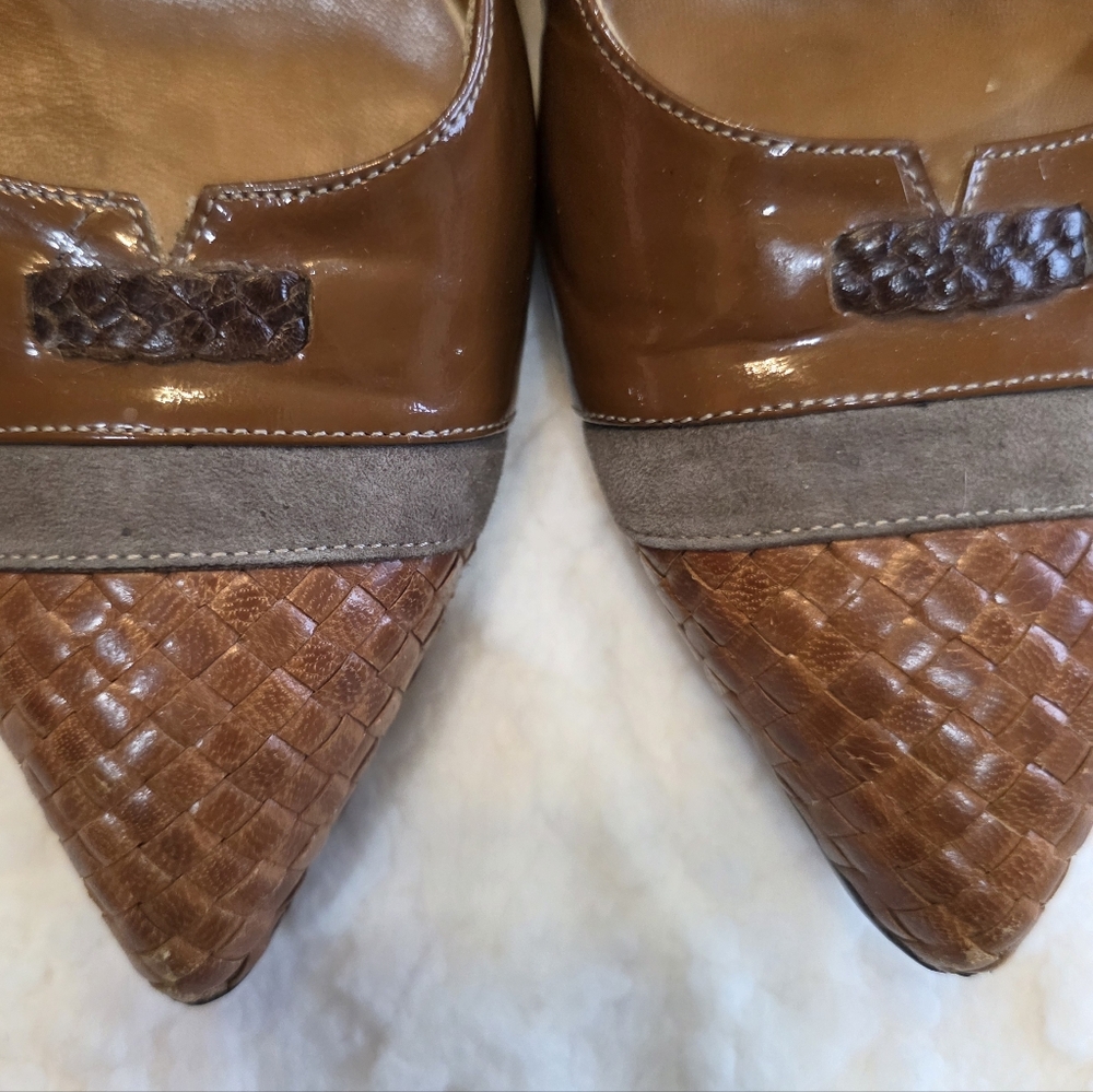 Stéphane Kelian Paris Woven Cap Toe Heels - Vintage Luxury - Picture 2 of 6